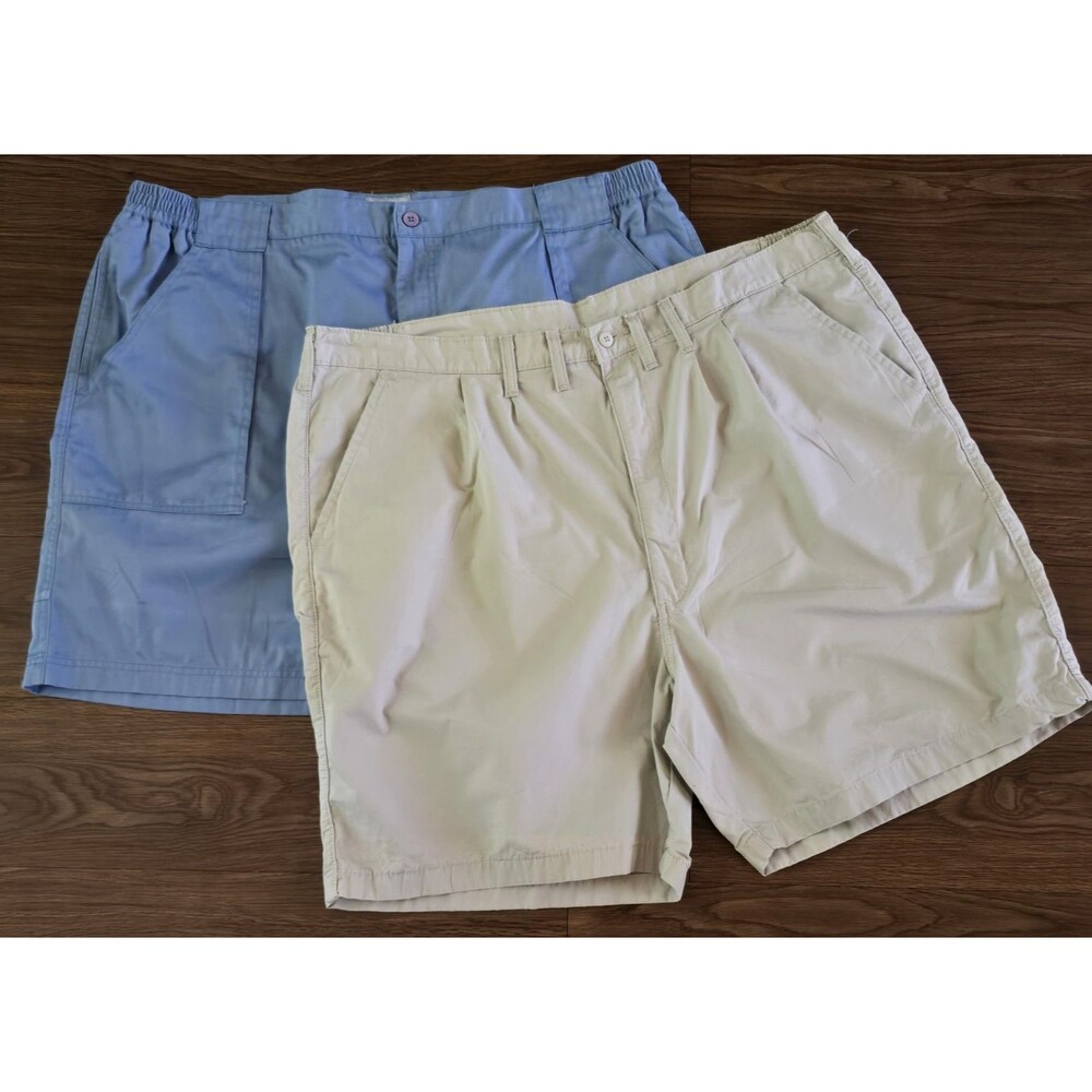 Men's Shorts 2 pair Size 46 Windham Pointe & Wrangler Blue & Khaki